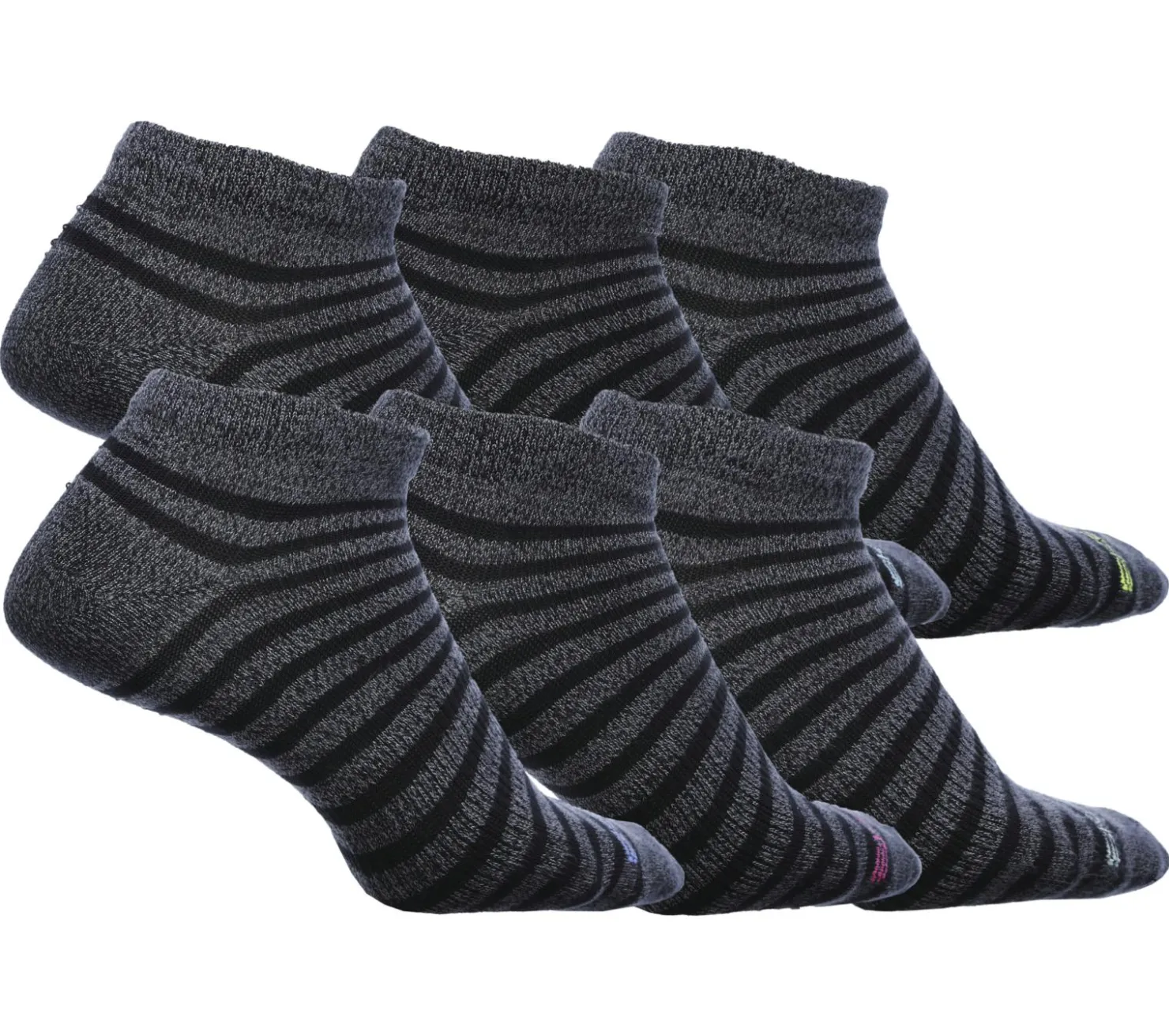 Socks|Accessories<SKECHERS 6 Pack Low Cut Stripe Socks GRAY