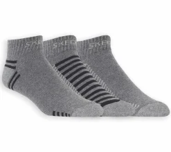 Socks|Accessories<SKECHERS 3 Pack Low Cut Terry Trainer Work Socks GRAY