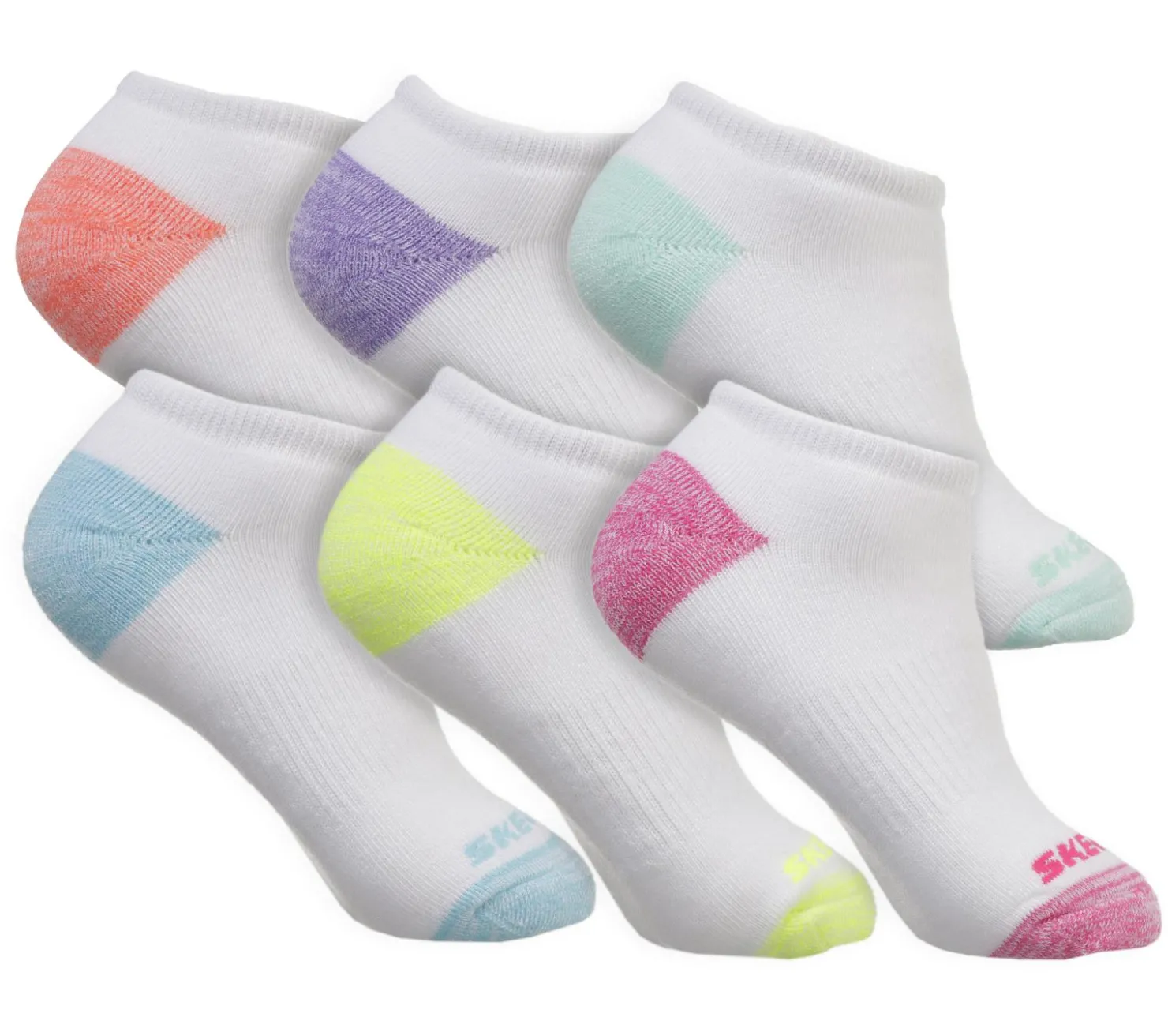 Socks|Socks<SKECHERS 6 Pack Low Cut Walking Socks WHITE