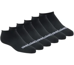 Socks|Socks<SKECHERS 6 Pack No Show Cotton Socks BLACK