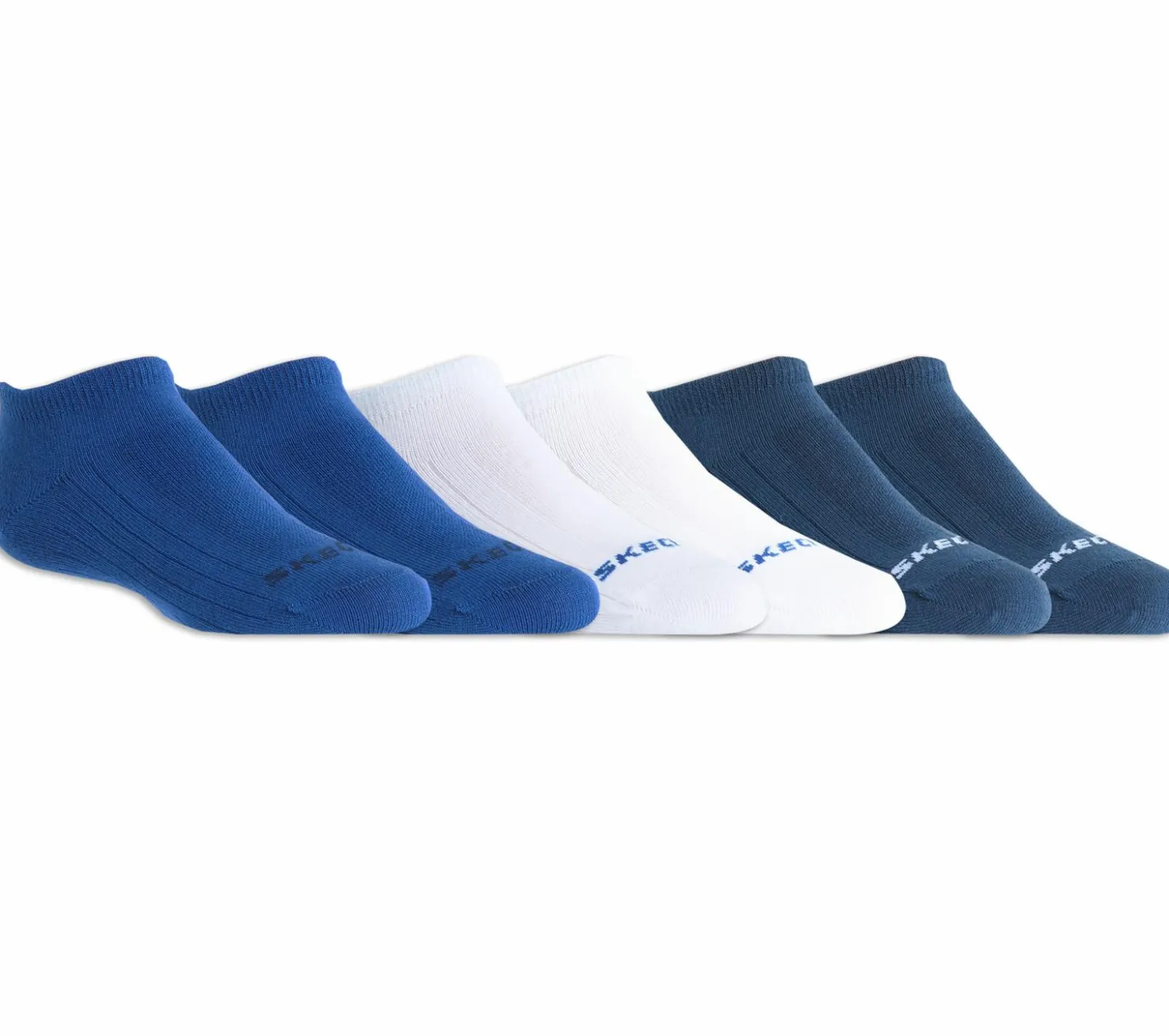 Socks|Socks<SKECHERS 6 Pack Non Terry No Show Socks BLUE