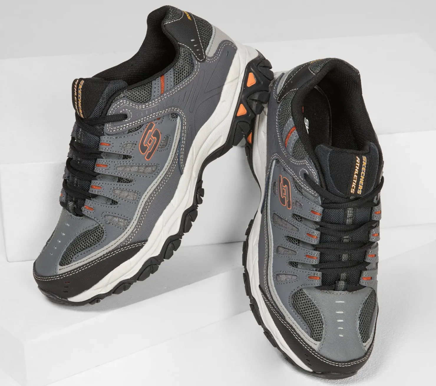 Lace Up|Athletic Sneakers<SKECHERS After Burn - Memory Fit CHARCOAL