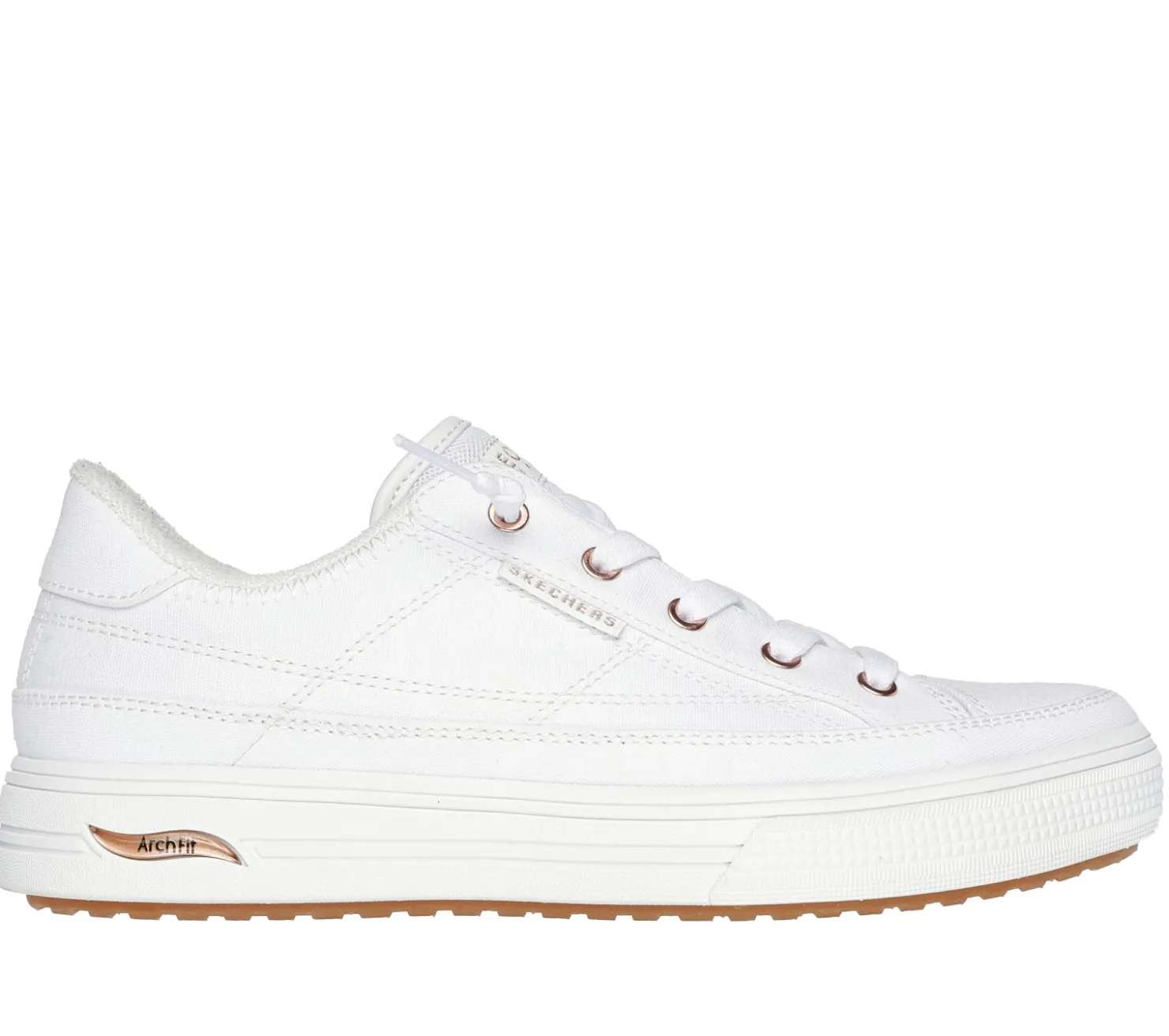 Slip-Ons|Canvas Shoes<SKECHERS Arch Fit Arcade - Meet Ya There WHITE