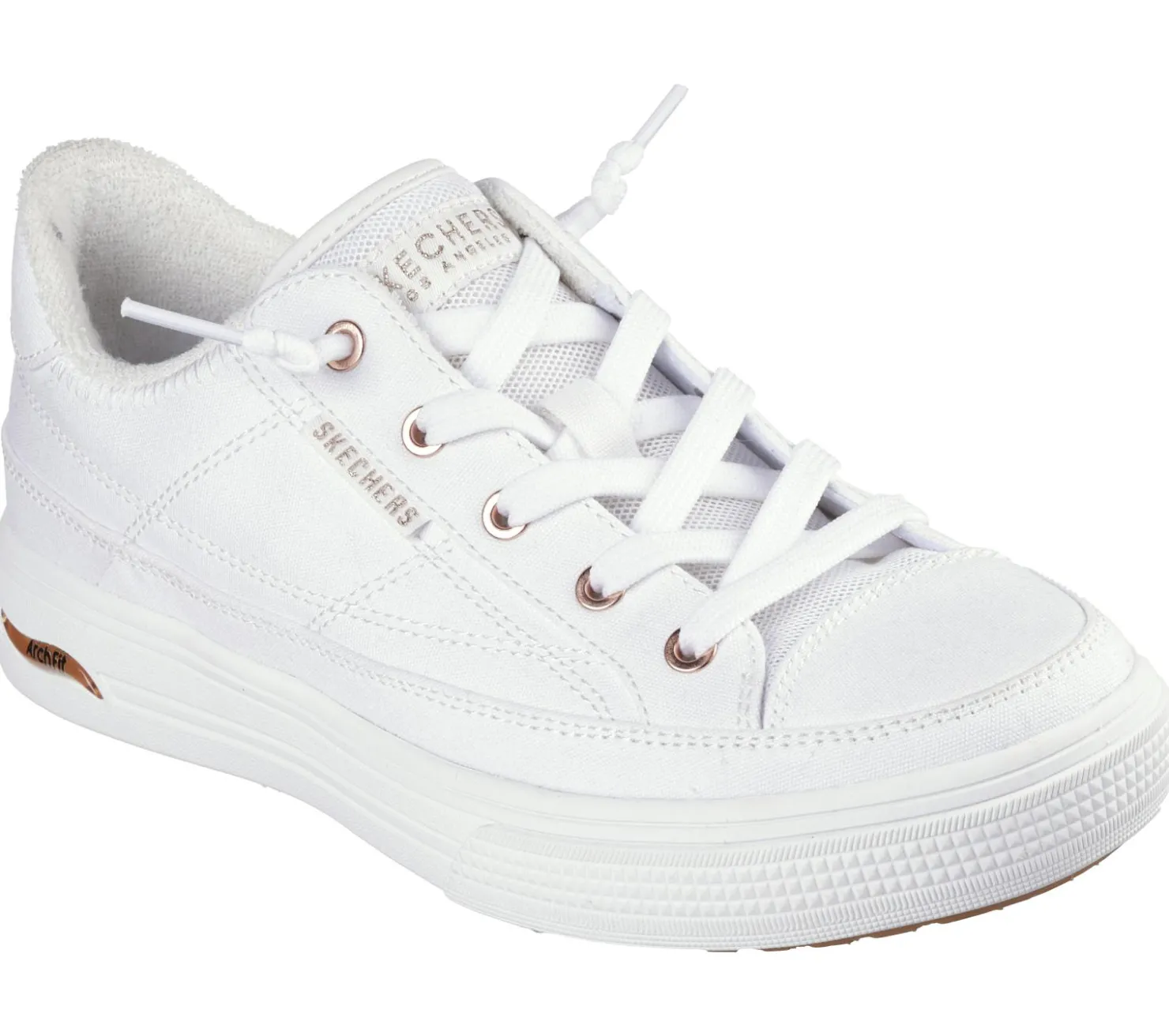 Slip-Ons|Canvas Shoes<SKECHERS Arch Fit Arcade - Meet Ya There WHITE