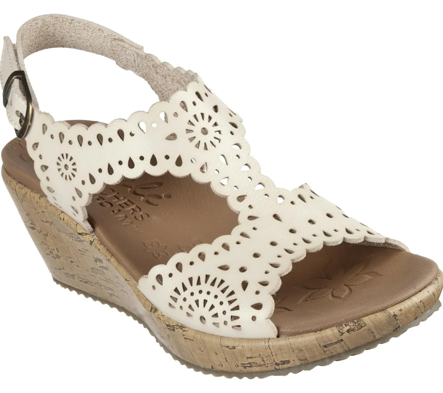 Wedges|Sandals<SKECHERS Beverlee - Easy To Adore OFF WHITE