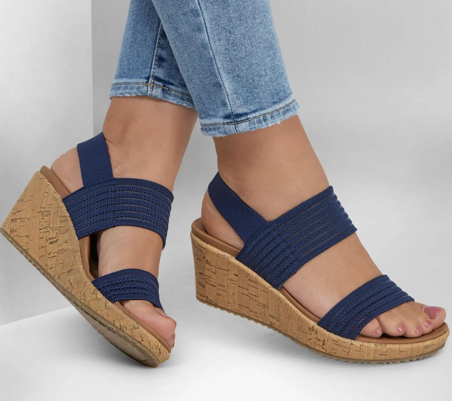 Wedges|Sandals<SKECHERS Beverlee - Sheer Luck NAVY
