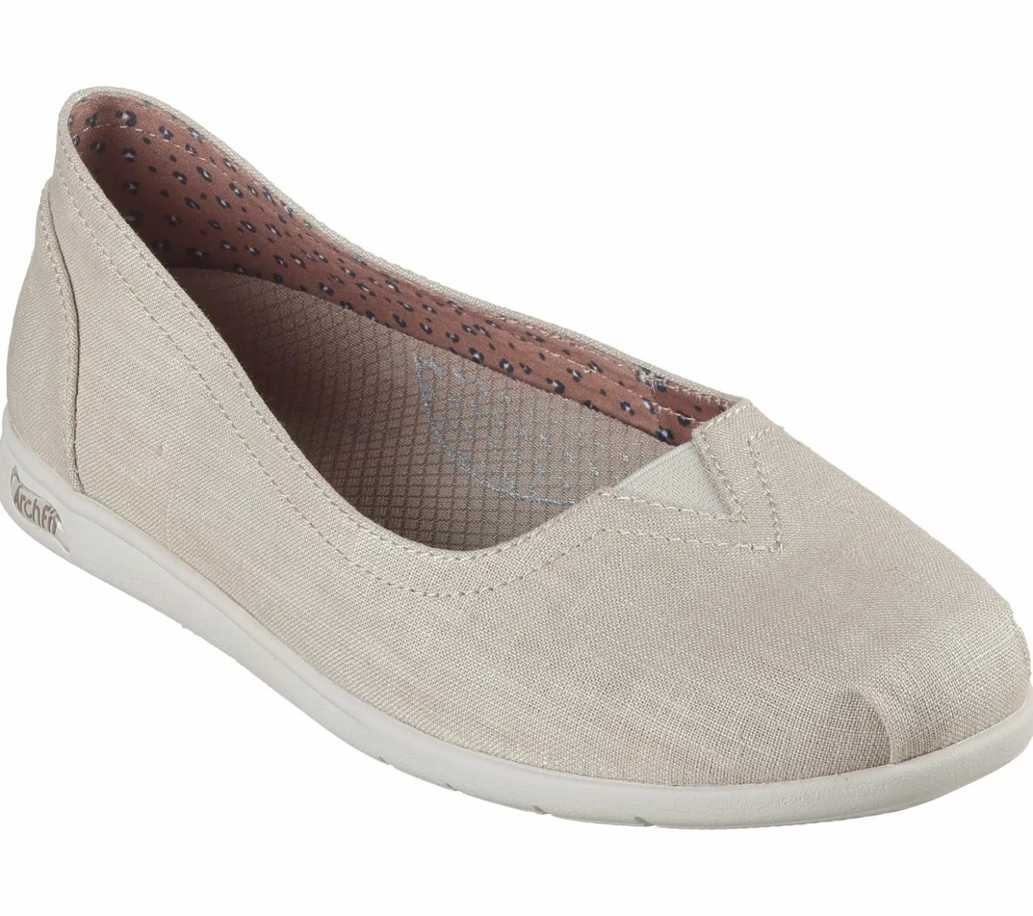 Slip-Ons|Flats<SKECHERS BOBS Arch Fit Plush - By The Way NATURAL