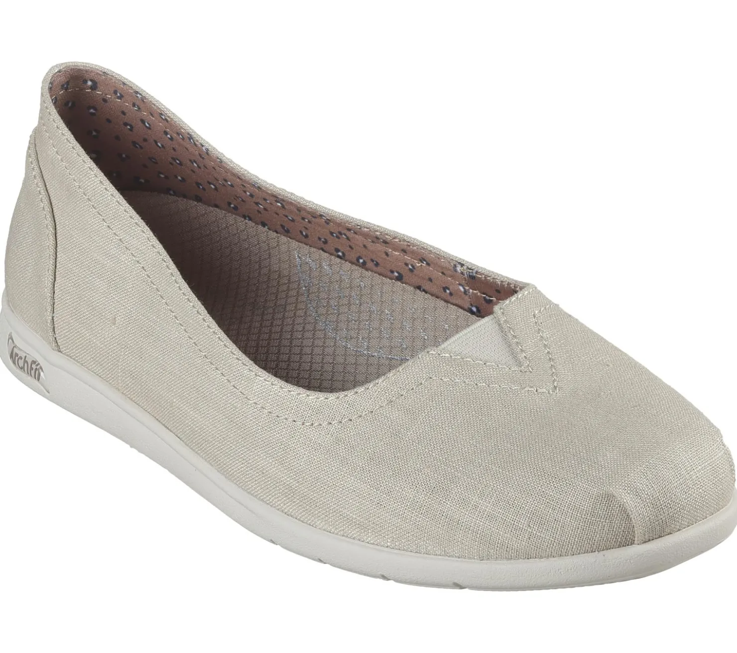 Slip-Ons|Flats<SKECHERS BOBS Arch Fit Plush - By The Way NATURAL
