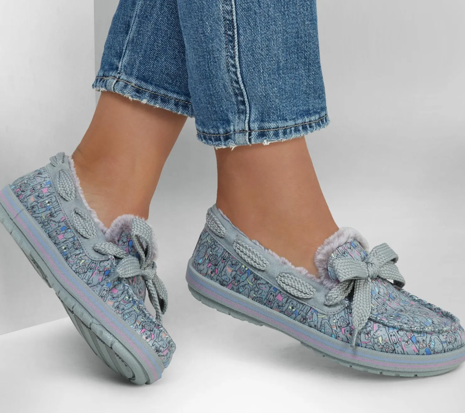 Slippers|Slip-Ons<SKECHERS BOBS Too Cozy - Doodle Parade GRAY / MULTI