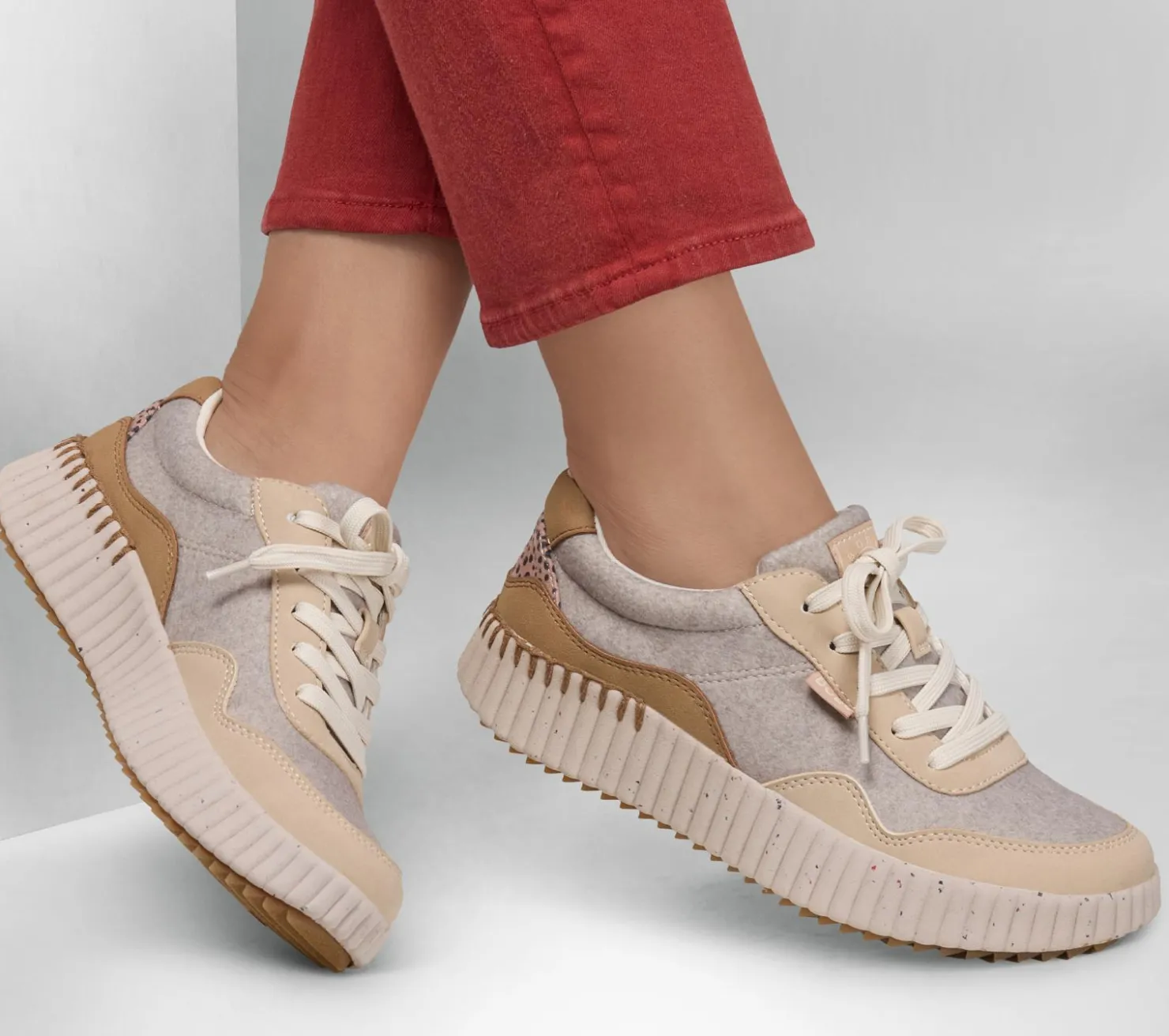 Lace Up|Casual Sneakers<SKECHERS BOBS Vista - Mellow Stroll NATURAL