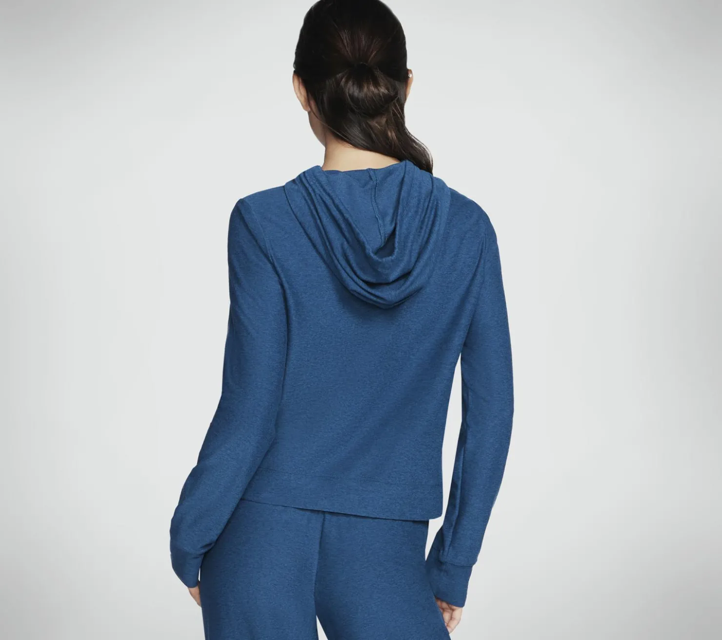 Tops|Tops<SKECHERS Diamond Brushed Hoodie TEAL / NAVY