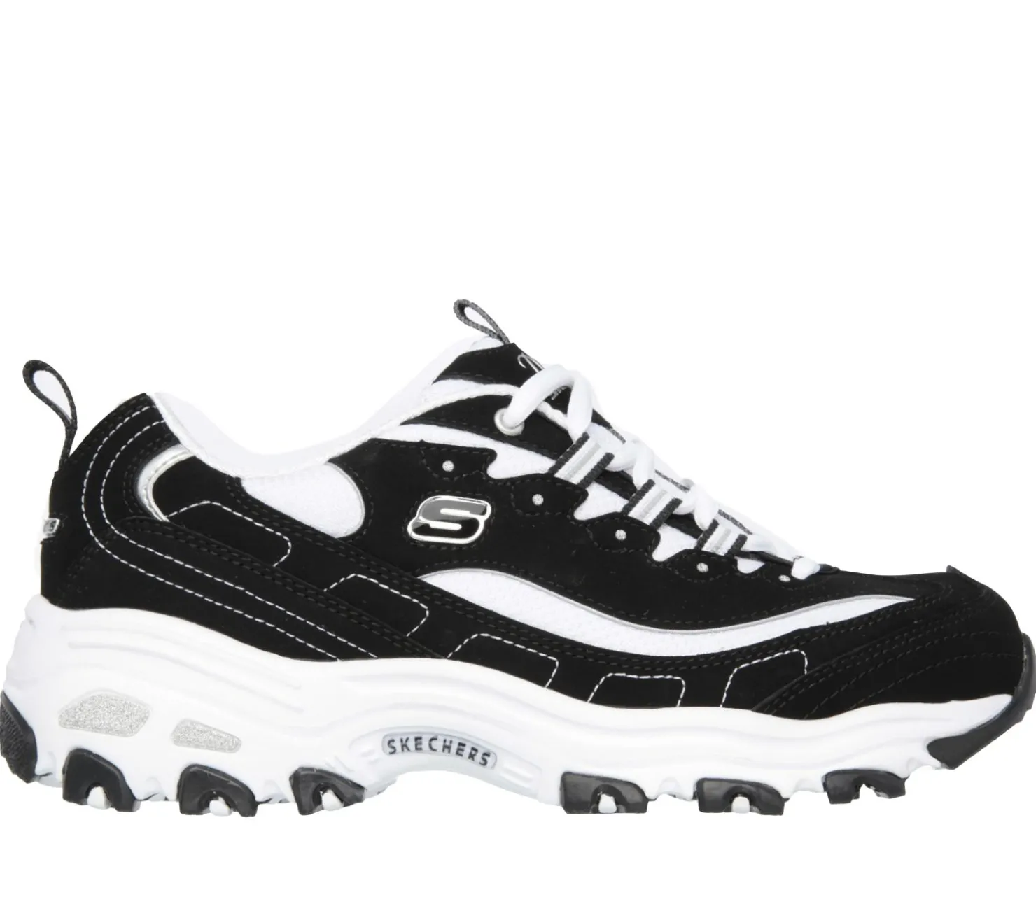 Lace Up|Athletic Sneakers<SKECHERS D'Lites - Biggest Fan BLACK / WHITE