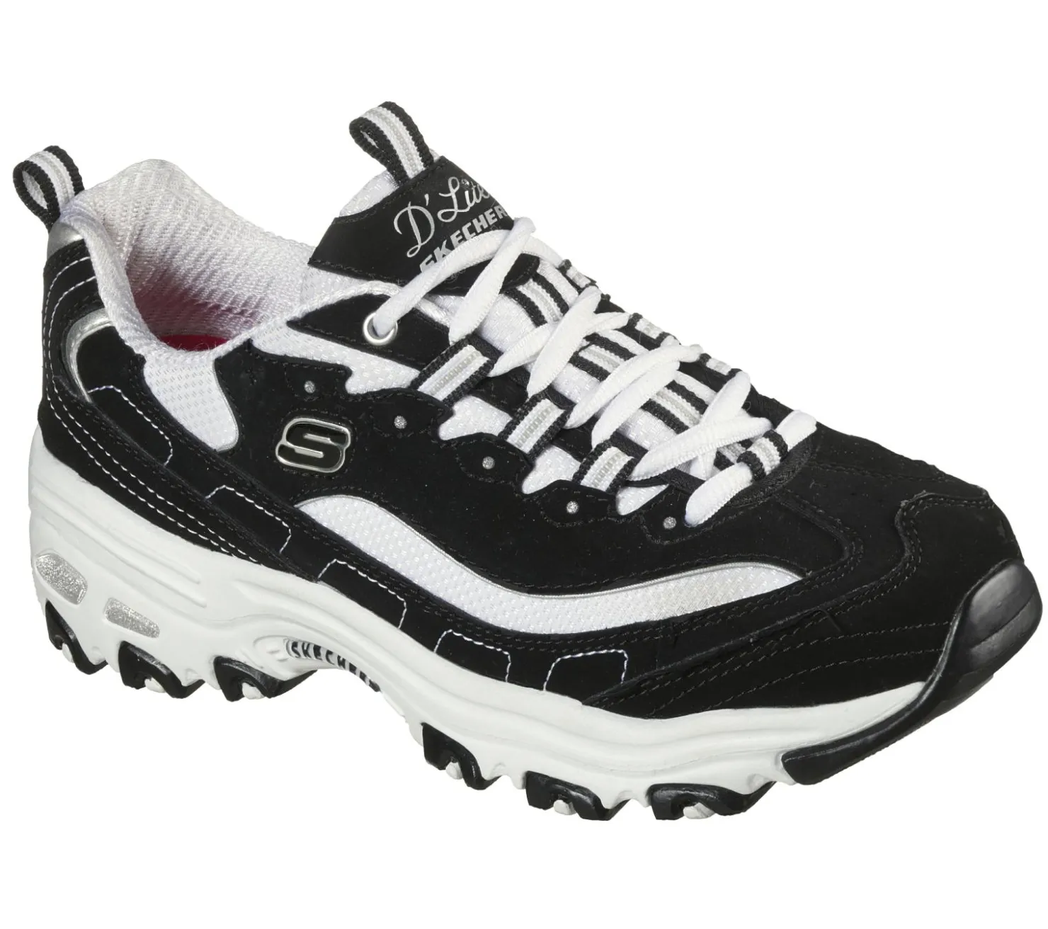 Lace Up|Athletic Sneakers<SKECHERS D'Lites - Biggest Fan BLACK / WHITE