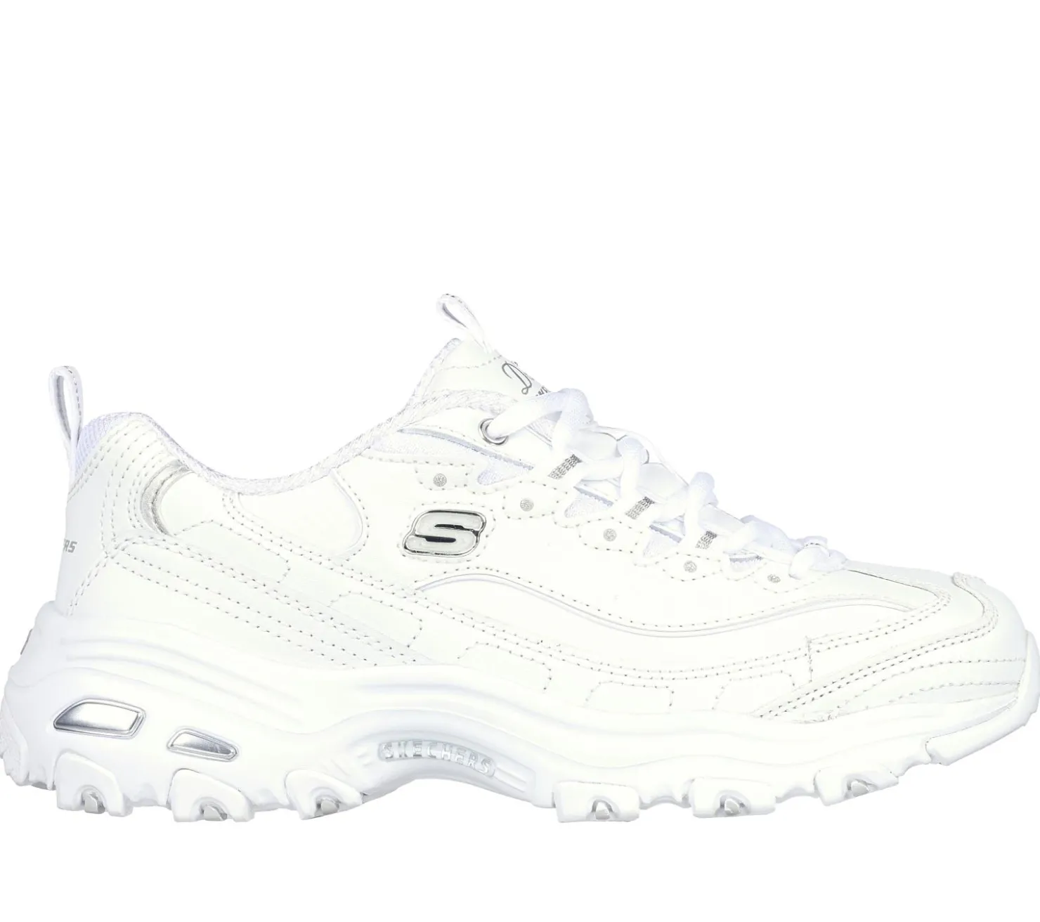 Lace Up|Athletic Sneakers<SKECHERS D'Lites - Fresh Start WHITE / SILVER