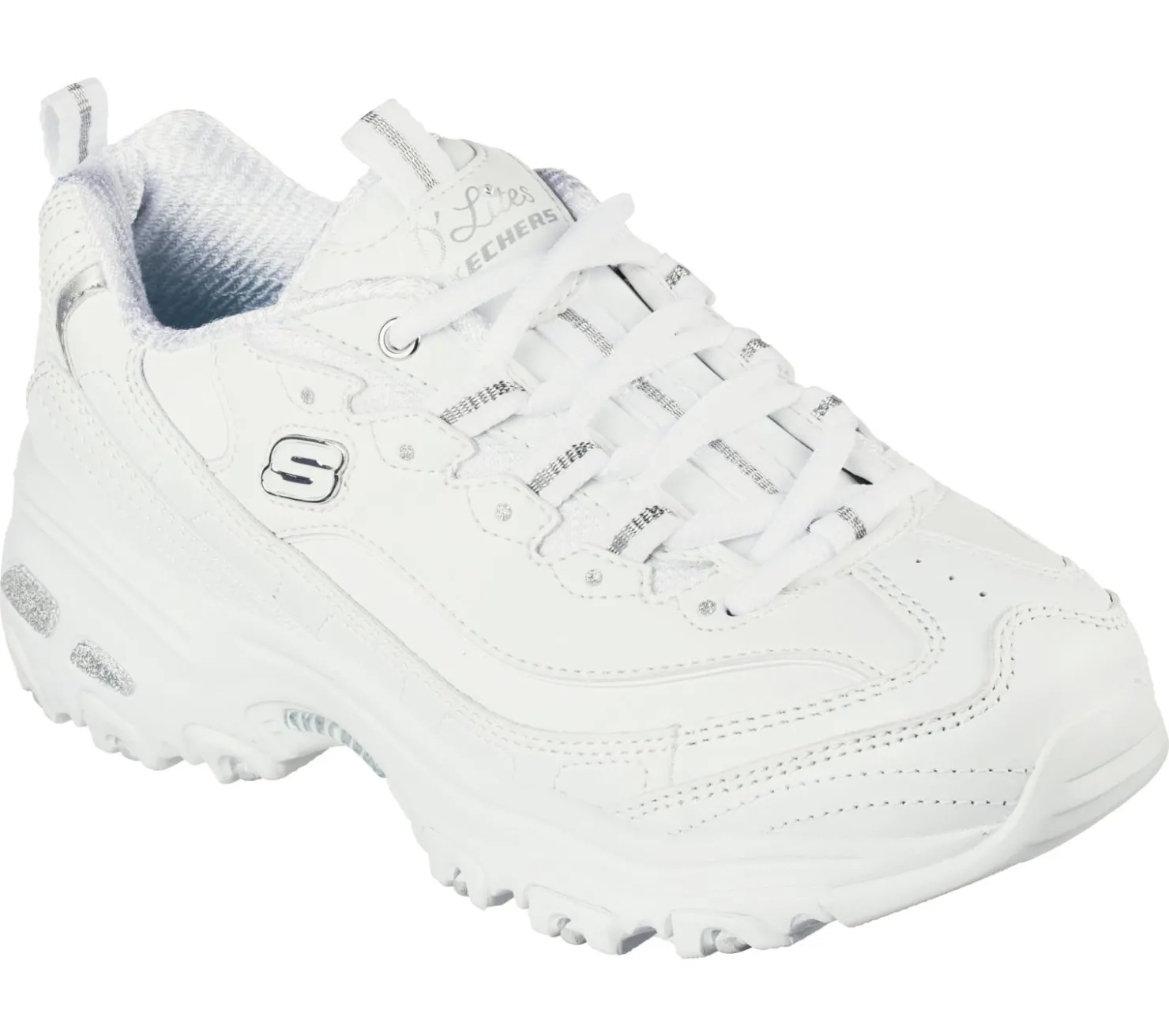 Lace Up|Athletic Sneakers<SKECHERS D'Lites - Fresh Start WHITE / SILVER
