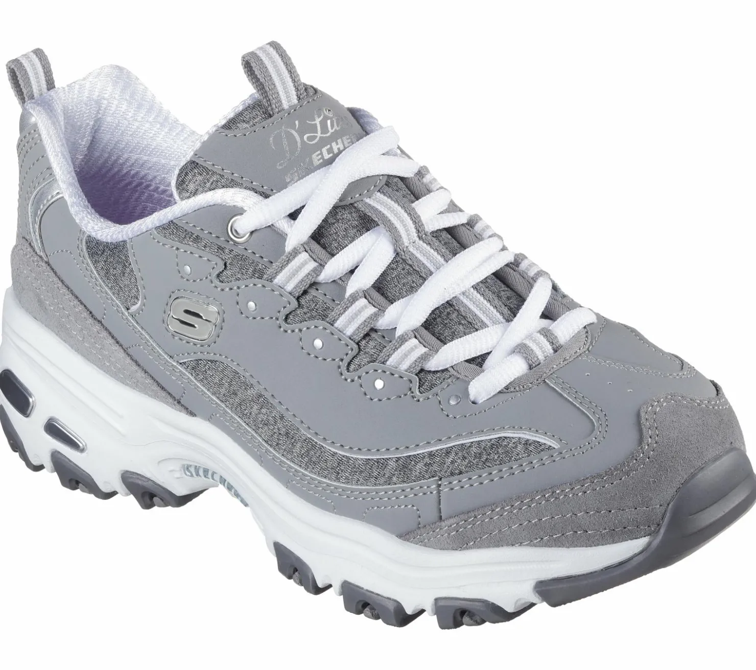 Lace Up|Athletic Sneakers<SKECHERS D'Lites - Me Time GRAY / WHITE