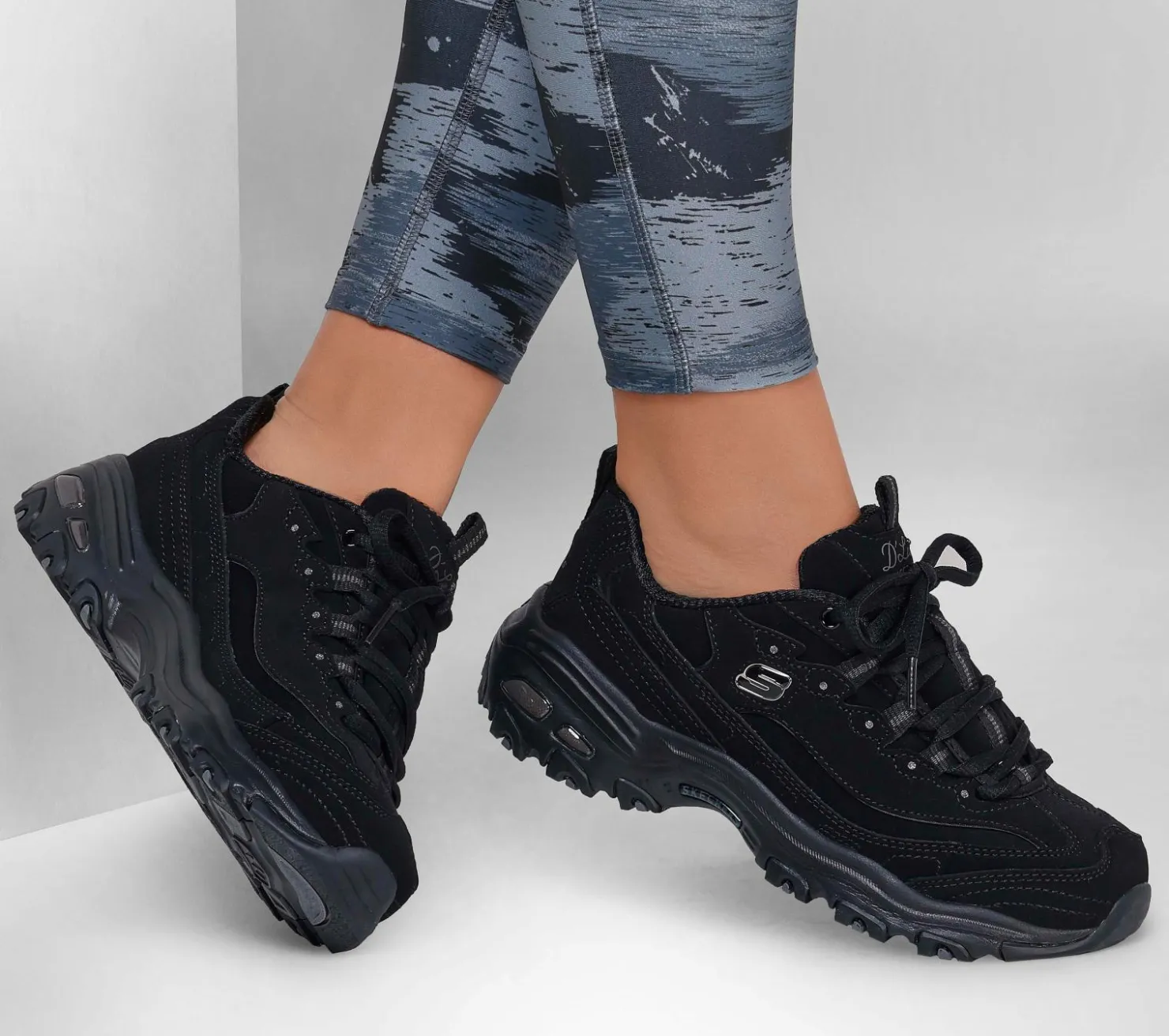 Lace Up|Athletic Sneakers<SKECHERS D'Lites - Play On BLACK