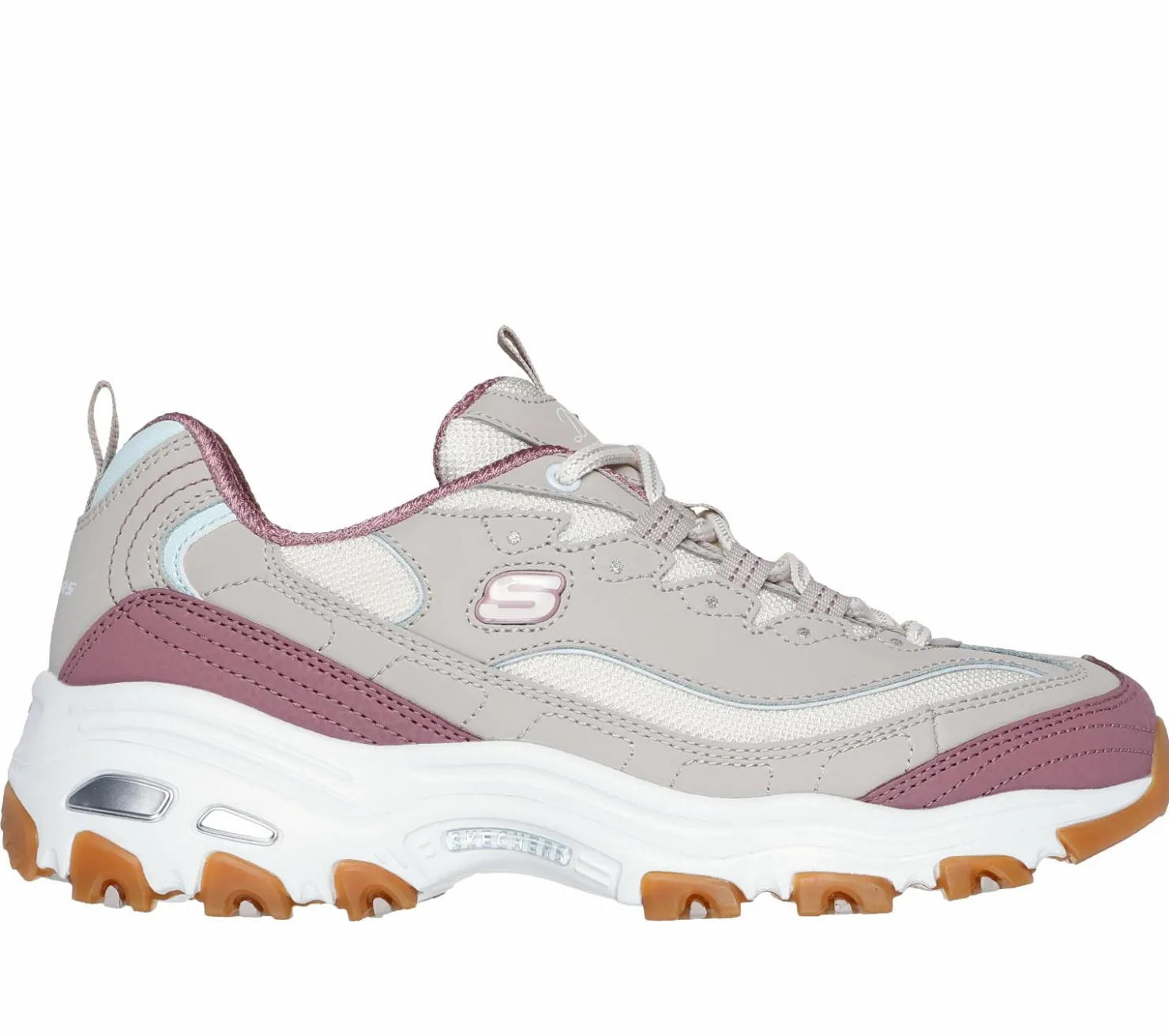 Lace Up|Athletic Sneakers<SKECHERS D'Lites - Popular Vote TAUPE / MULTI
