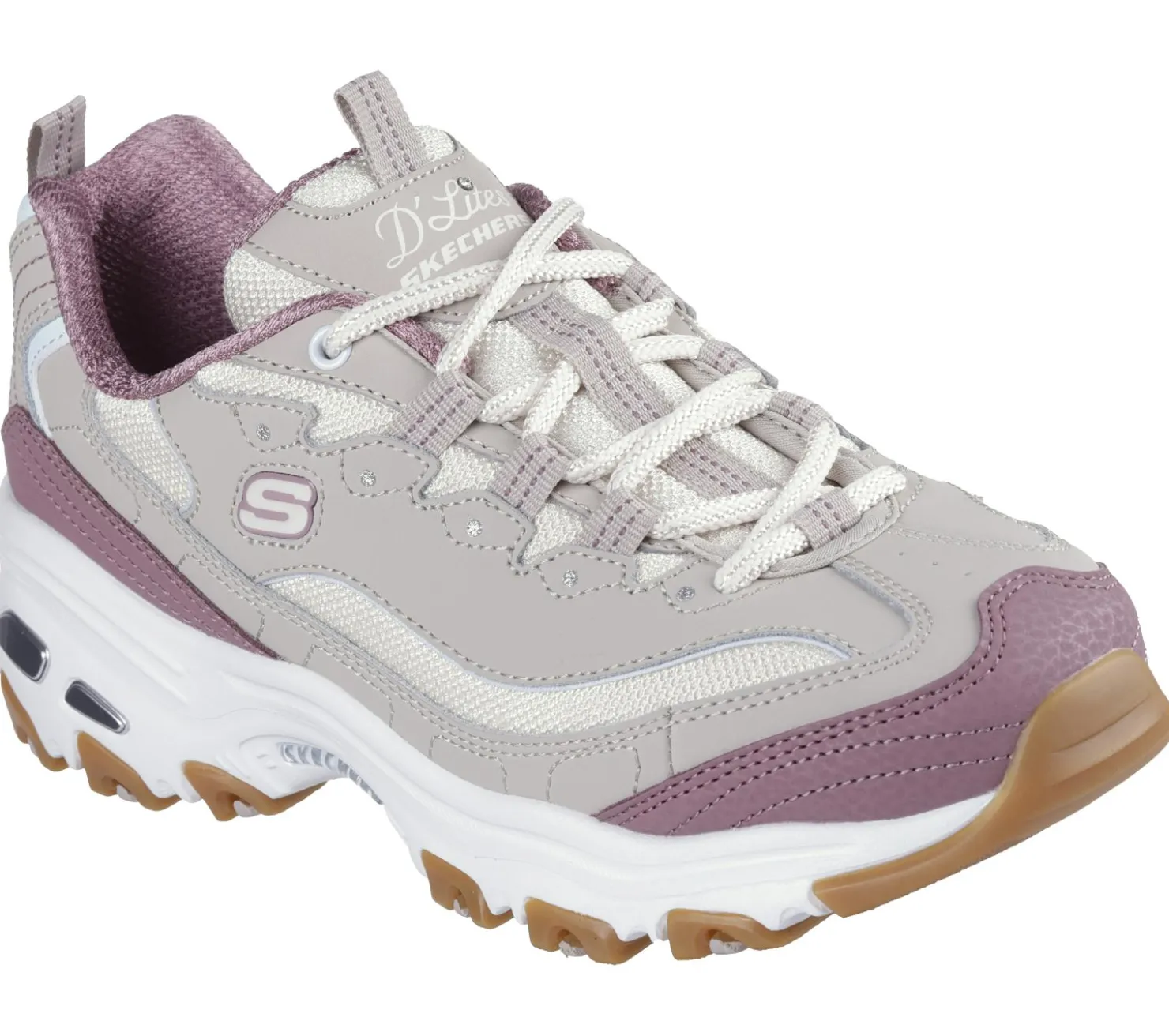 Lace Up|Athletic Sneakers<SKECHERS D'Lites - Popular Vote TAUPE / MULTI