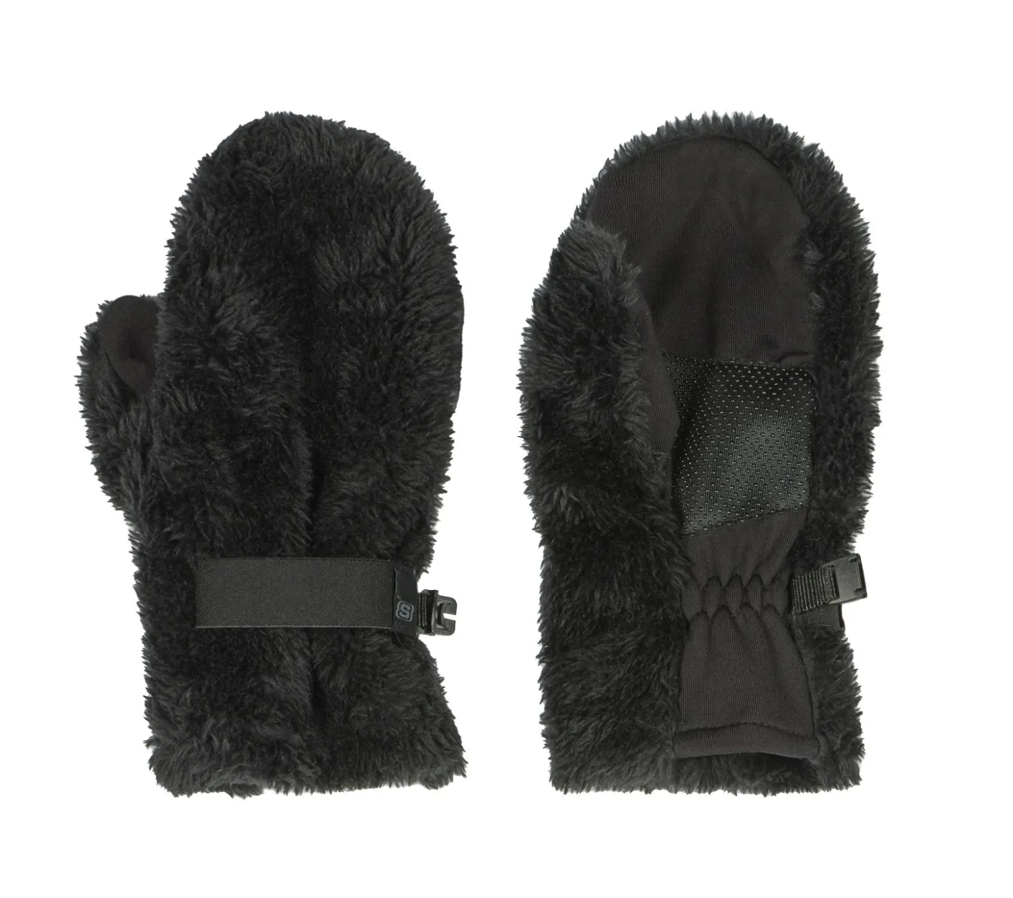 Cold Weather Gear<SKECHERS Faux Fur Mittens - 1 Pack BLACK