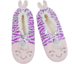 Socks|Socks<SKECHERS Flip Sequin Narwhal Slipper Socks - 1 Pack MULTI