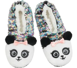 Socks|Socks<SKECHERS Flip Sequin Panda Slipper Socks - 1 Pack MULTI