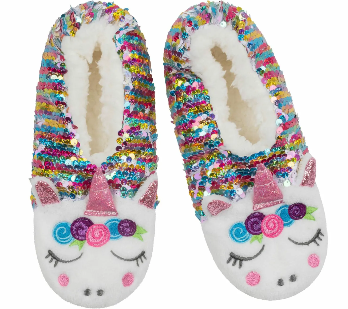 Socks|Socks<SKECHERS Flip Sequin Unicorn Slipper Socks - 1 Pack MULTI