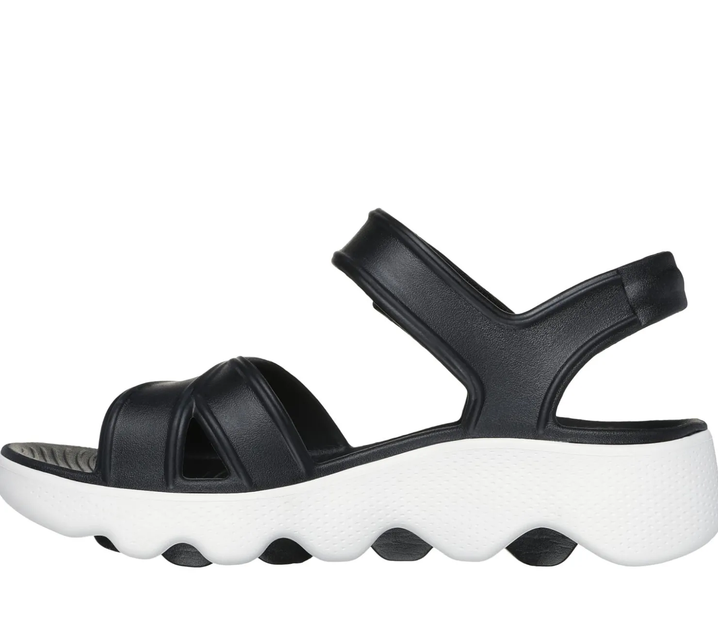 Sandals<SKECHERS Foamies: Massage Fit Sandal - Heartfelt BLACK / WHITE