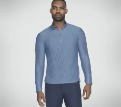 Tops|Tops<SKECHERS GO DRI All Day 1/4 Zip BLUE / GRAY