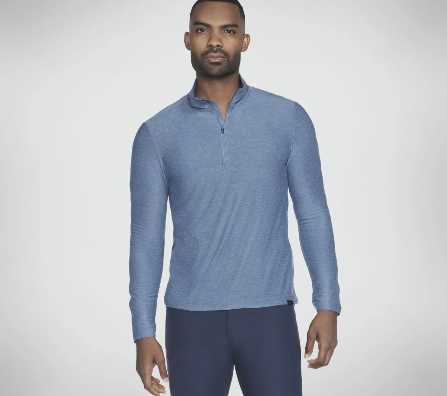 Tops|Tops<SKECHERS GO DRI All Day 1/4 Zip BLUE / GRAY