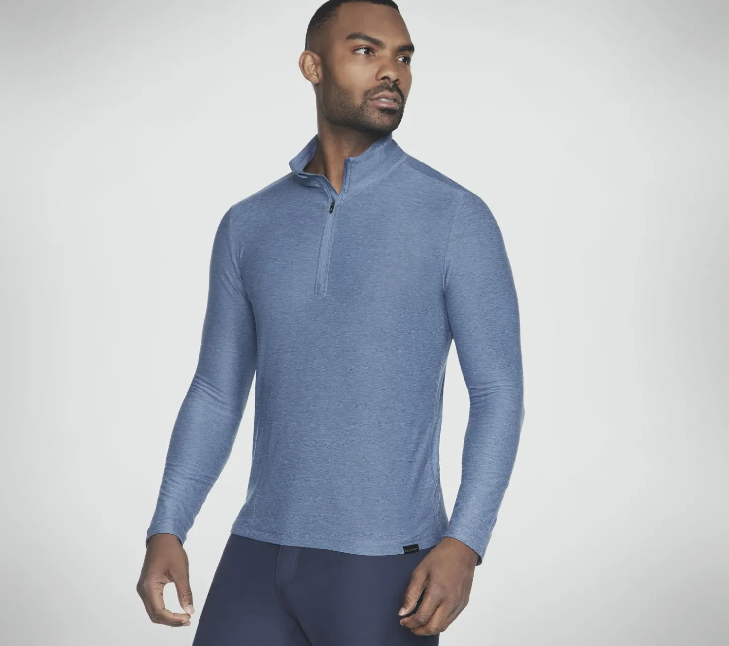 Tops|Tops<SKECHERS GO DRI All Day 1/4 Zip BLUE / GRAY