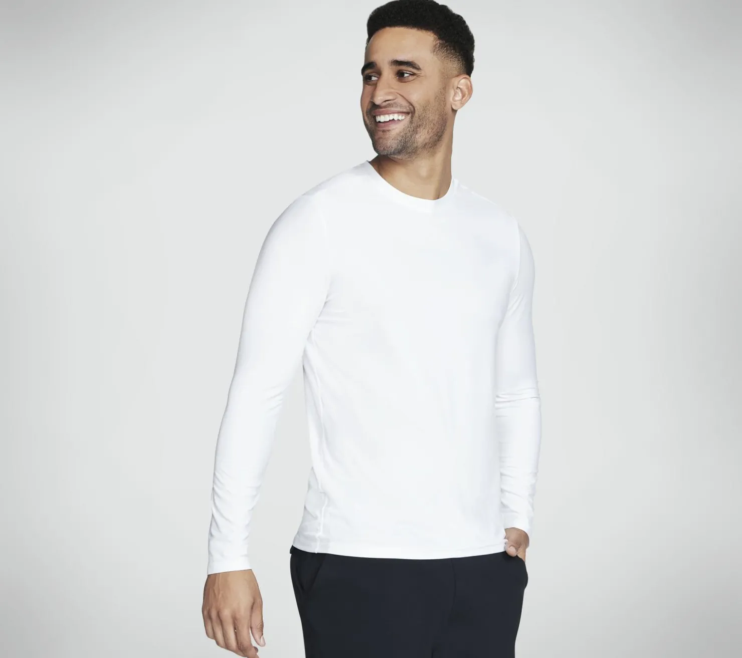 Tops|Tops<SKECHERS GO DRI All Day Long Sleeve Tee WHITE