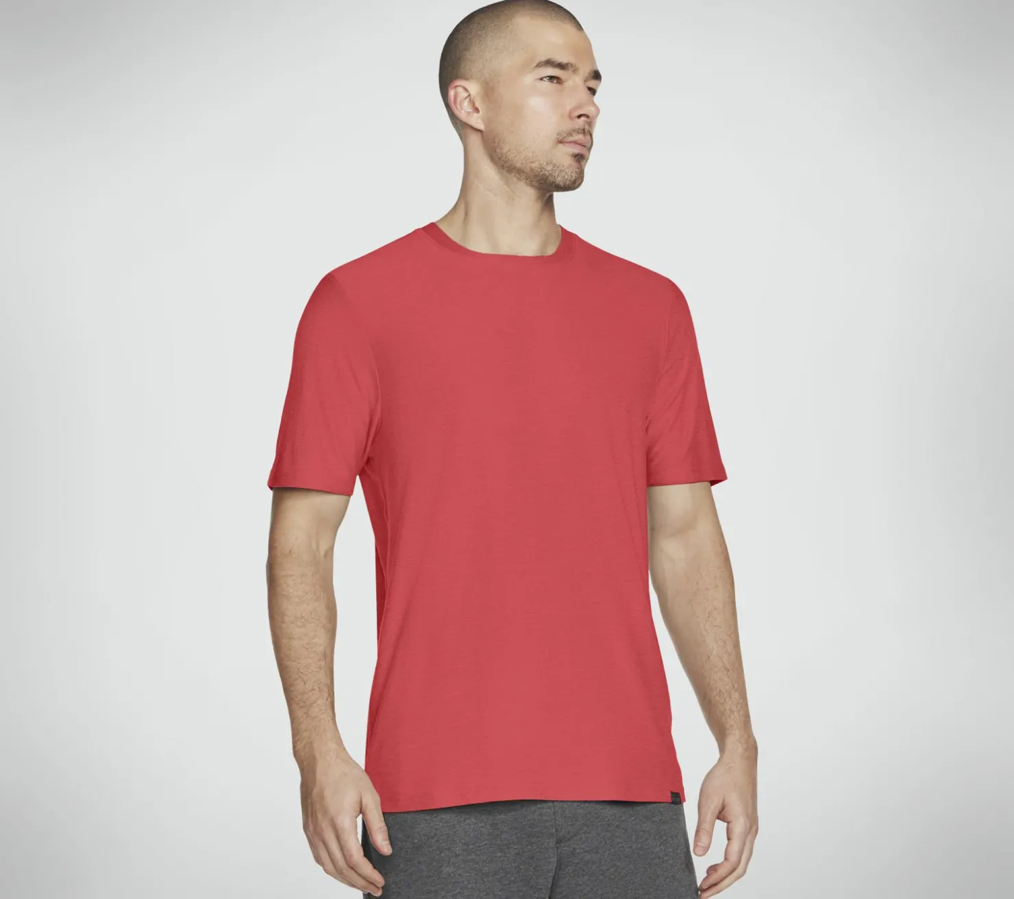 Tops|Tops<SKECHERS GO DRI All Day Tee GUNMETAL / RED