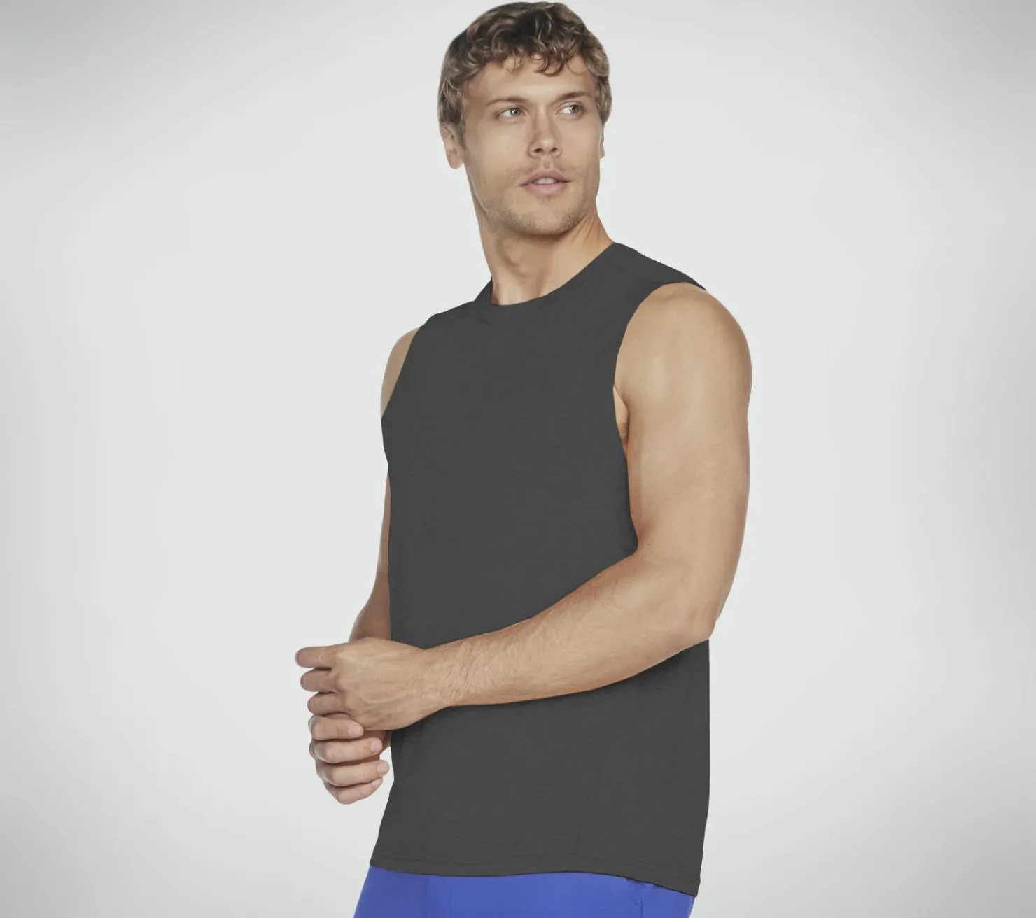 Tops|Tops<SKECHERS GO DRI Charge Muscle Tank BLACK / CHARCOAL