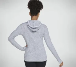 Tops|Tops<SKECHERS GO DRI Harmony Stripe Hoodie WHITE