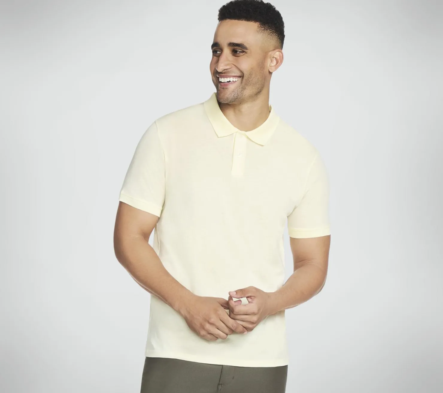 Tops|Tops<SKECHERS GO DRI Pima Signature Polo YELLOW / TURQUOISE