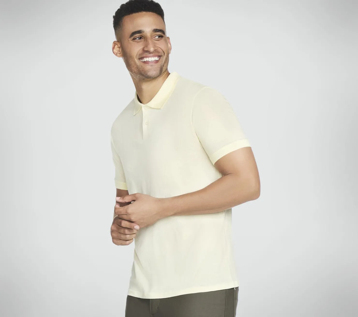 Tops|Tops<SKECHERS GO DRI Pima Signature Polo YELLOW / TURQUOISE