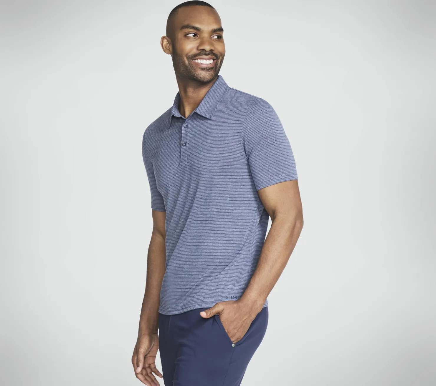 Tops|Tops<SKECHERS GO DRI Premier Stripe Polo NAVY