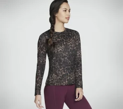 Tops|Tops<SKECHERS GO DRI Serene Cheetah Long Sleeve NATURAL / TAUPE