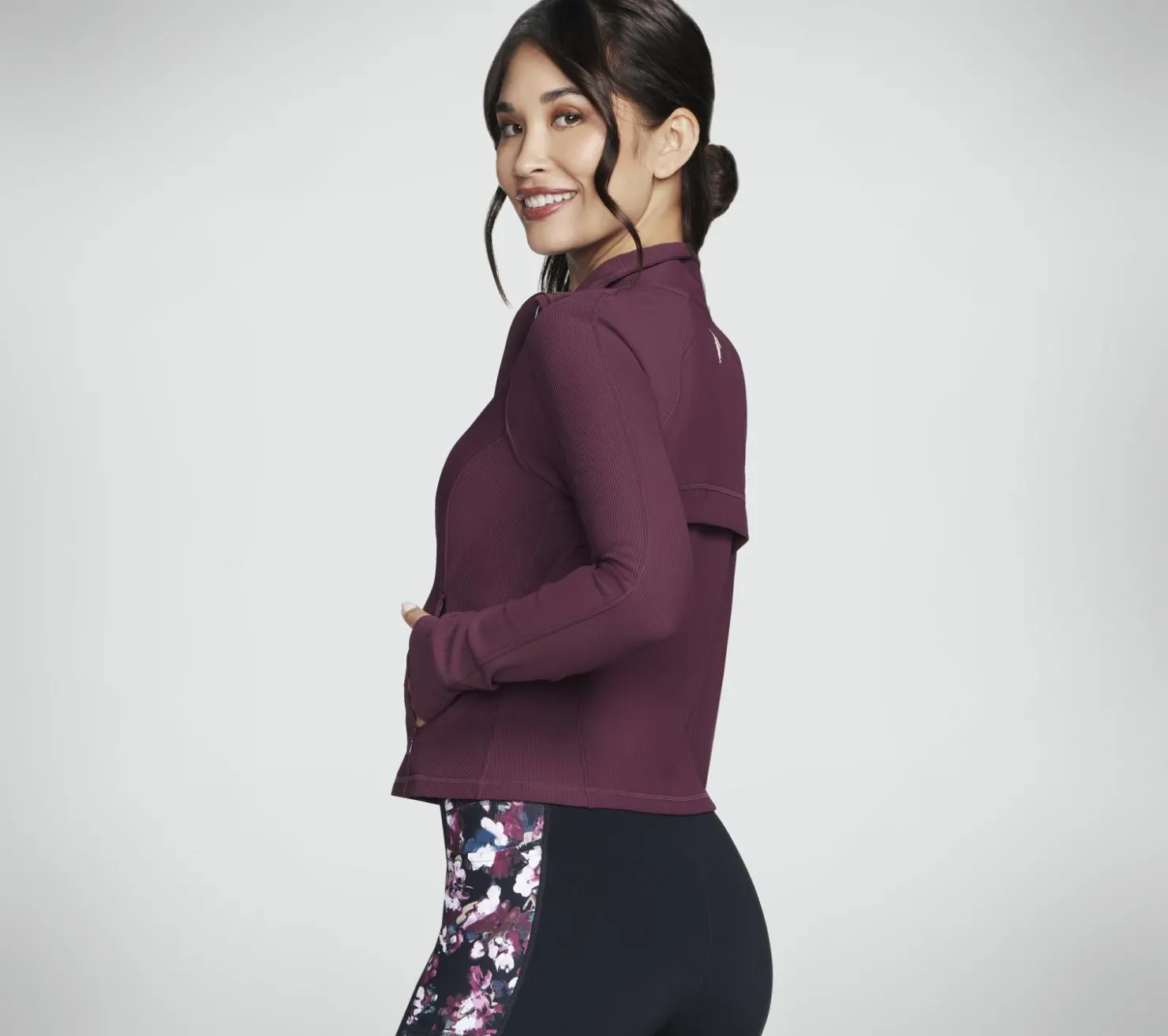 Tops|Tops<SKECHERS GO FLEX Rib Jacket BURGUNDY / PINK
