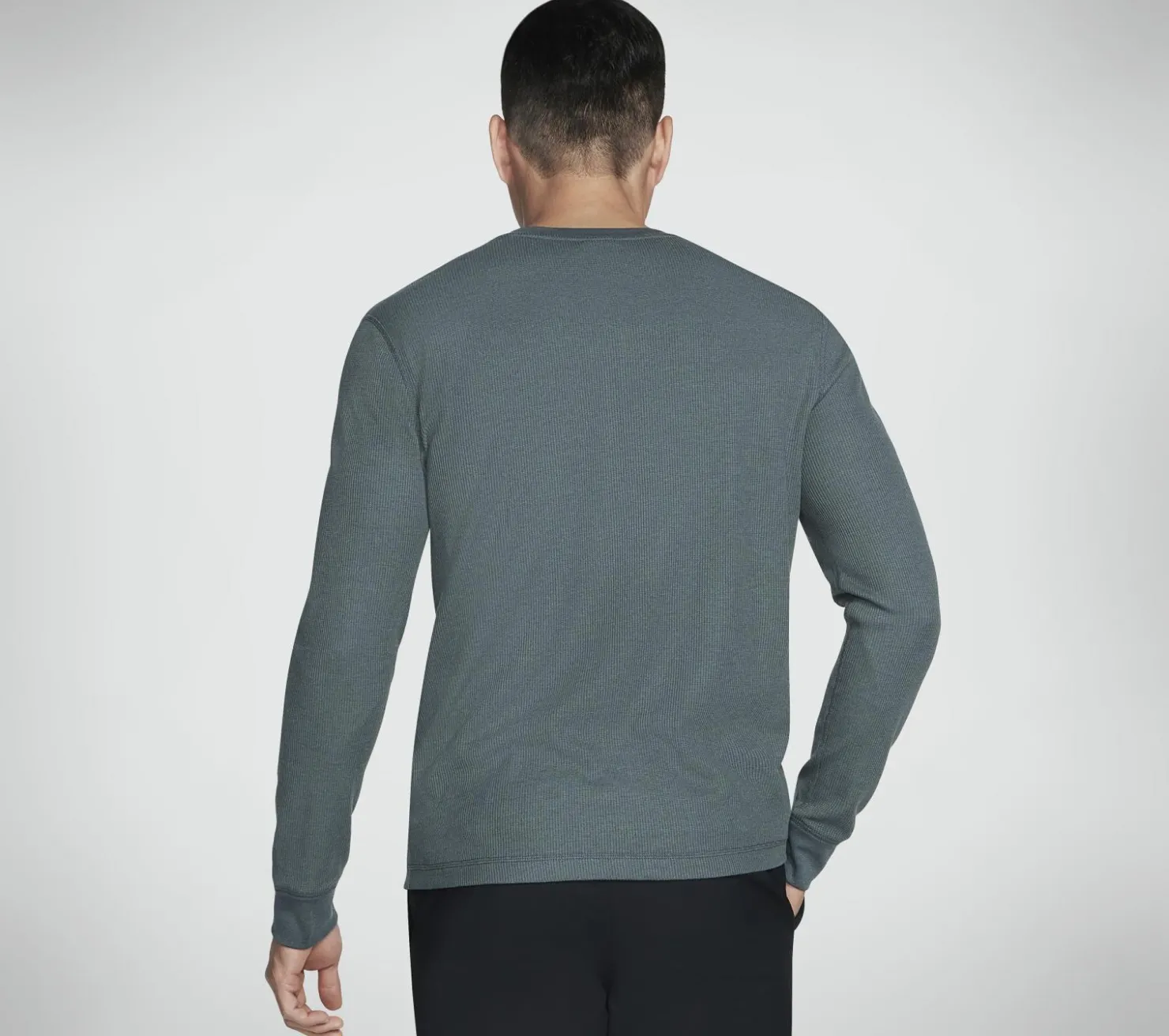 Tops|Tops<SKECHERS GO KNIT Waffle Henley GREEN / BLACK