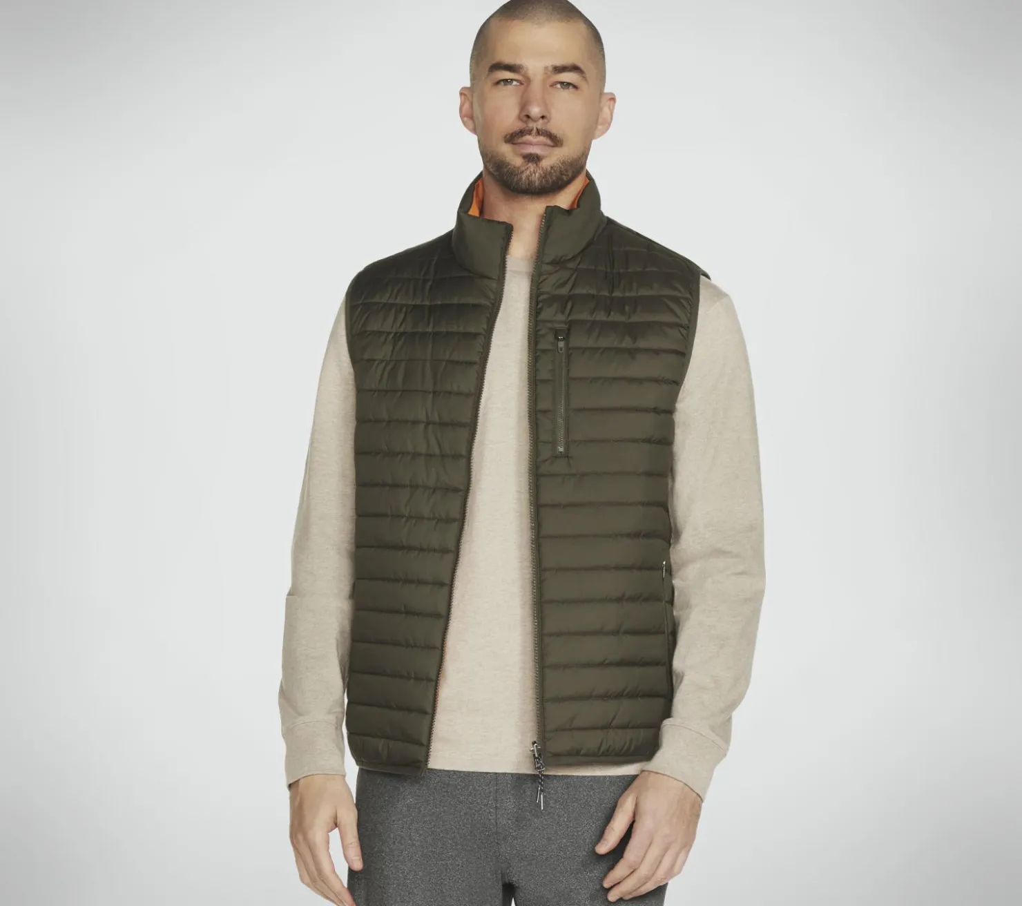 Tops|Tops<SKECHERS GO SHIELD Altitude Reversible Vest BROWN / OLIVE