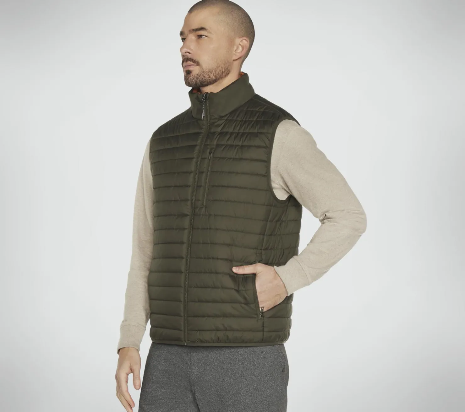 Tops|Tops<SKECHERS GO SHIELD Altitude Reversible Vest BROWN / OLIVE