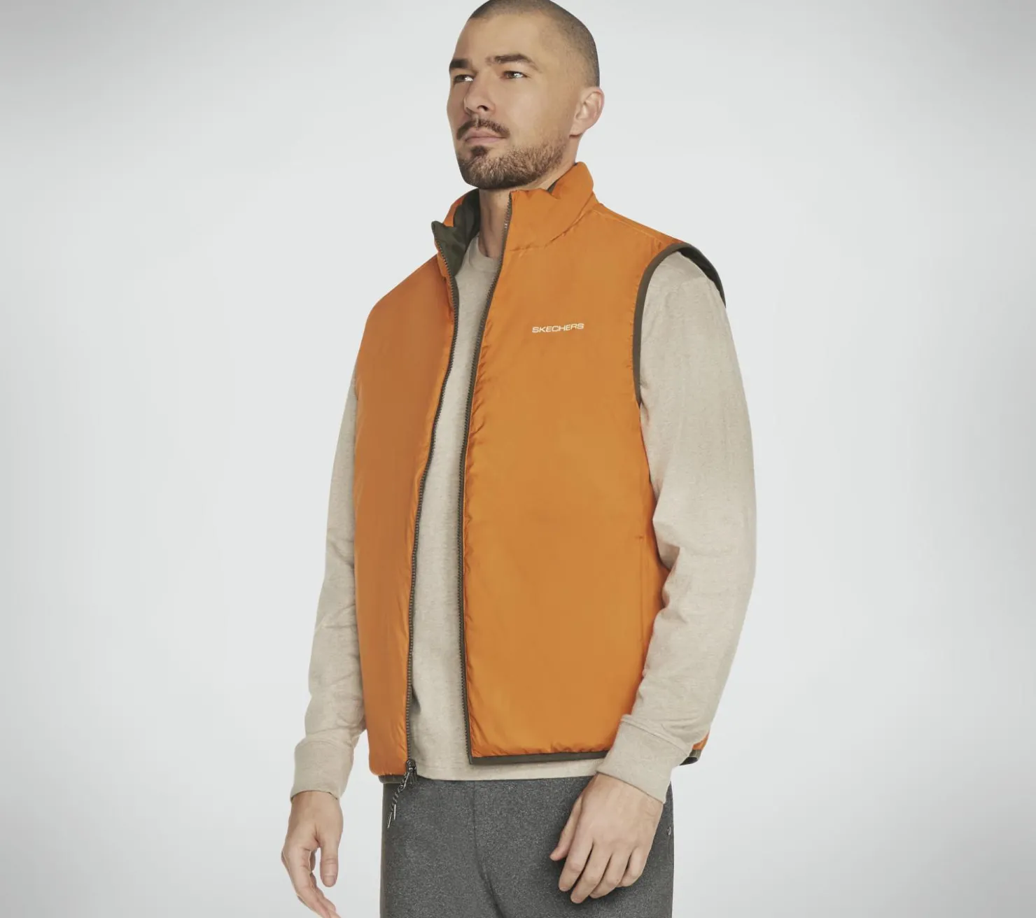 Tops|Tops<SKECHERS GO SHIELD Altitude Reversible Vest BROWN / OLIVE