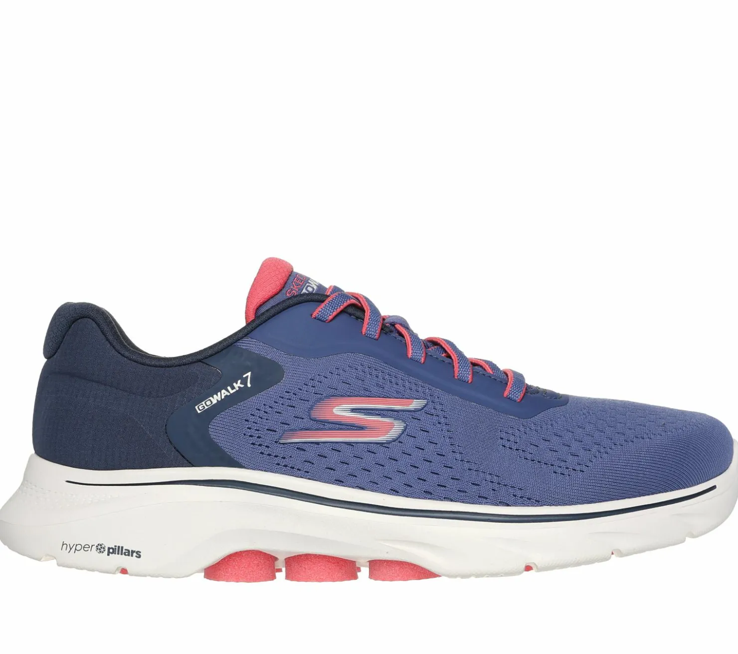 Slip-Ons|Casual Sneakers<SKECHERS GO WALK 7 - Cosmic Waves NAVY / CORAL