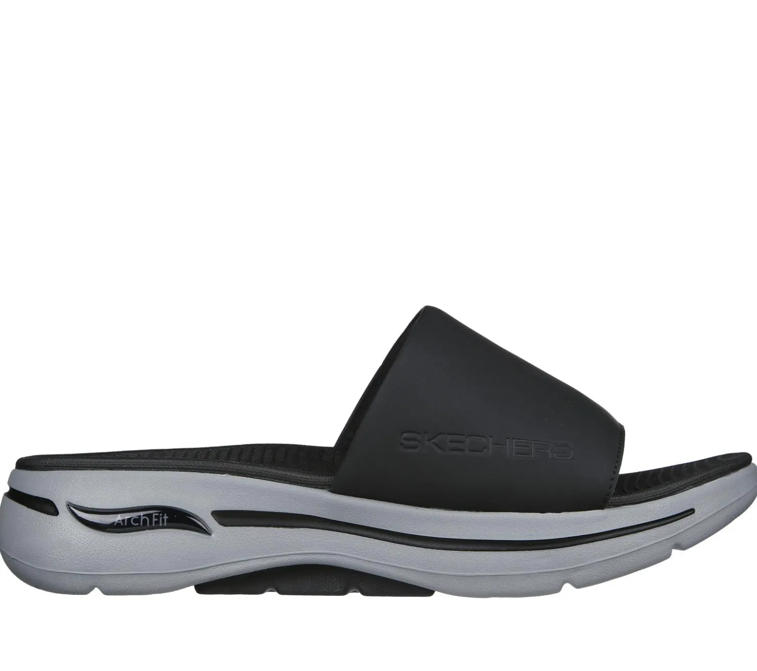 Sandals<SKECHERS GO WALK Arch Fit Sandal - Gradual BLACK / GRAY
