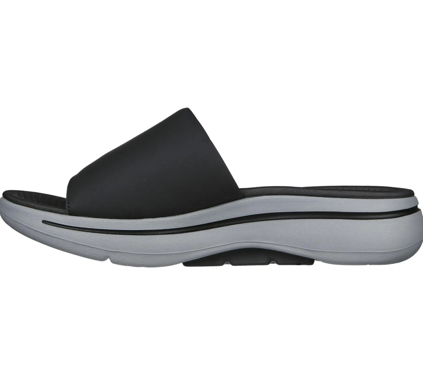Sandals<SKECHERS GO WALK Arch Fit Sandal - Gradual BLACK / GRAY