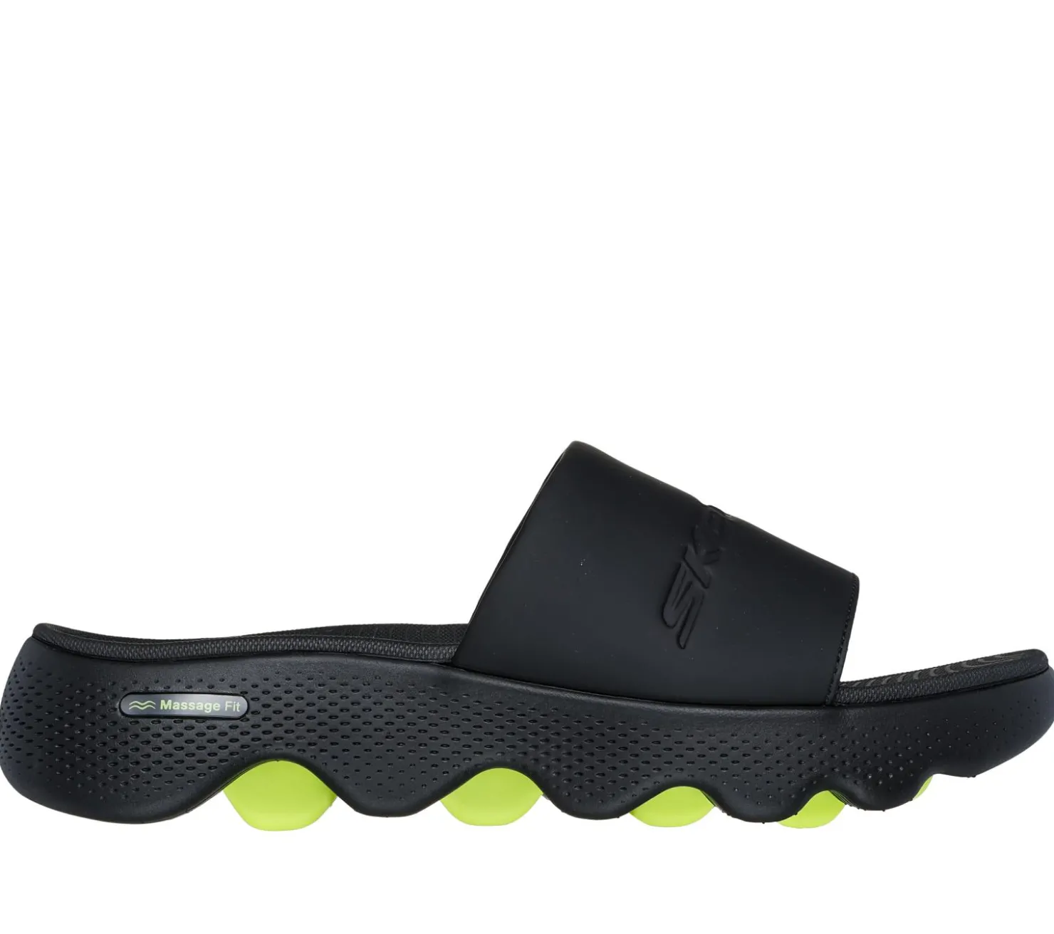 Sandals<SKECHERS GO WALK Massage Fit - Kneaded Relief BLACK / LIME