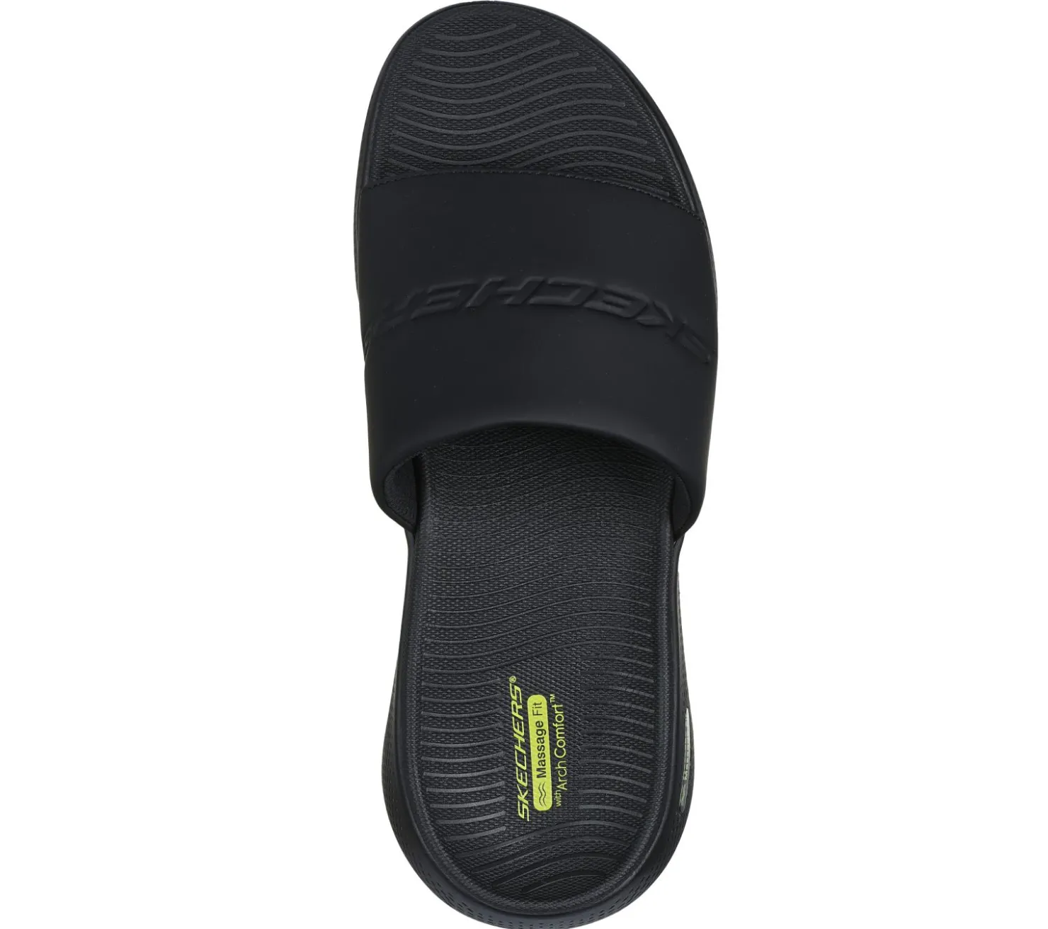 Sandals<SKECHERS GO WALK Massage Fit - Kneaded Relief BLACK / LIME