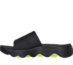 Sandals<SKECHERS GO WALK Massage Fit - Kneaded Relief BLACK / LIME